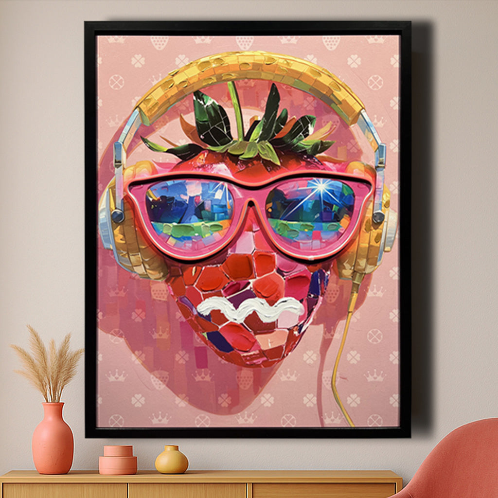 Tableau Pop Art - La Fraise Artistique - LED - Décoration Murale Tendance