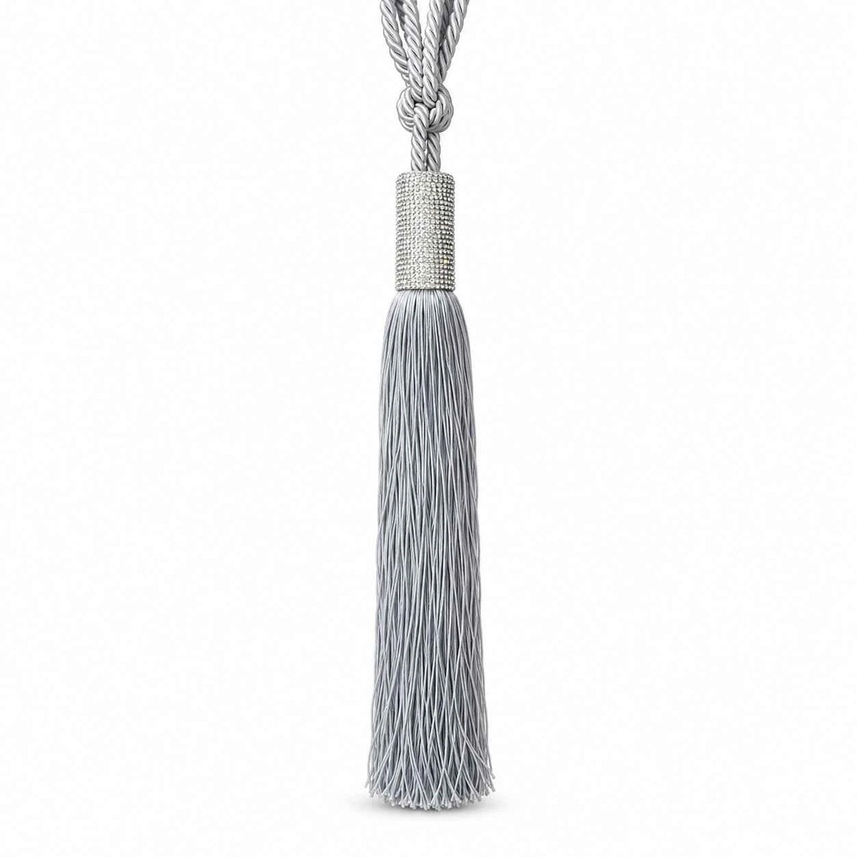 Embrasse Strass Long - Gris Tête Argent