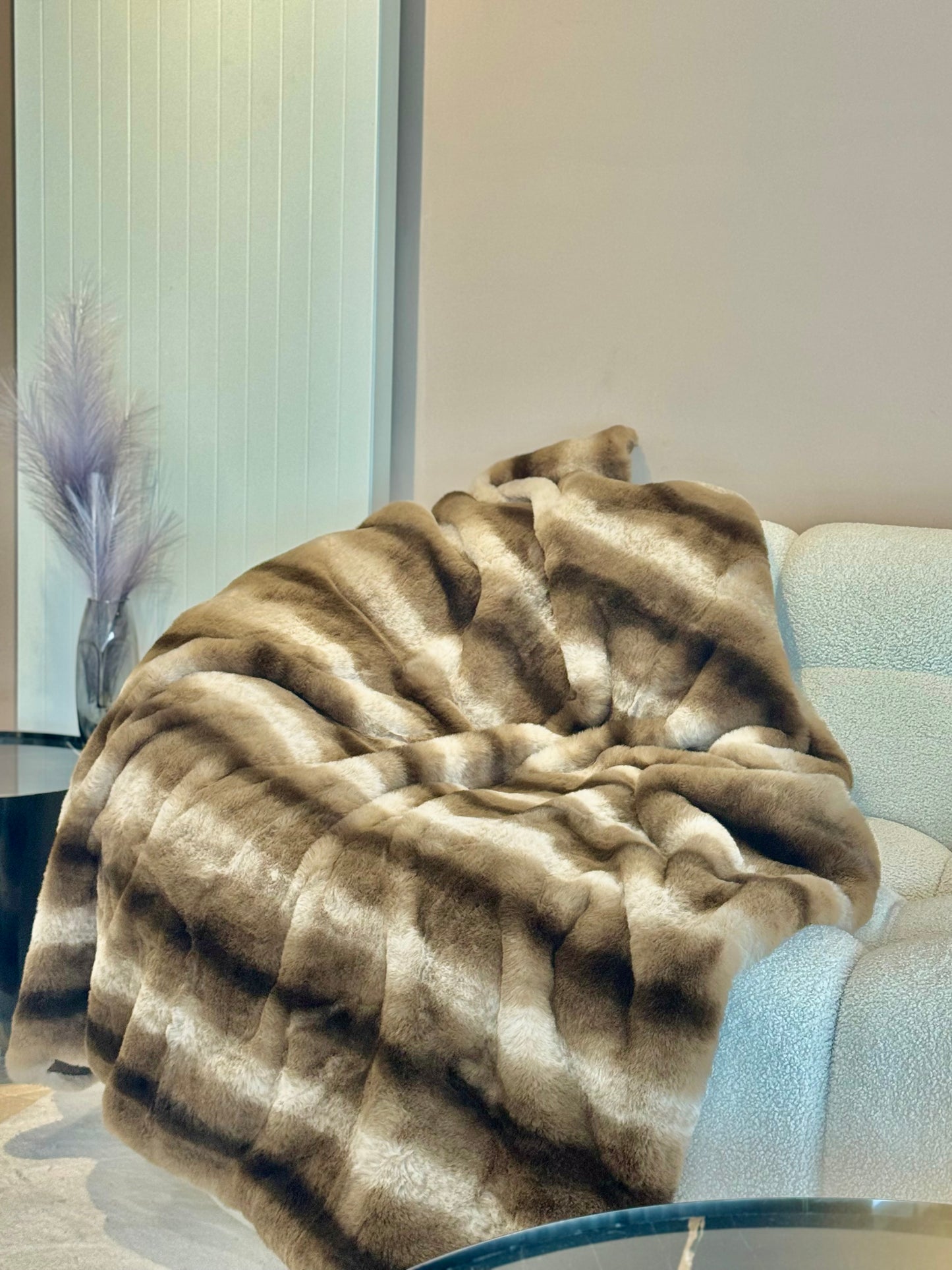 Plaid Fausse Fourrure Luxueux - Couverture Ultra Douce Décoration Maison