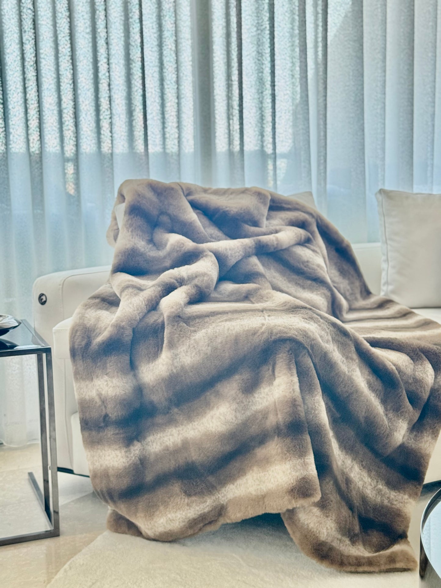 Plaid Fausse Fourrure Luxueux - Couverture Ultra Douce Décoration Maison