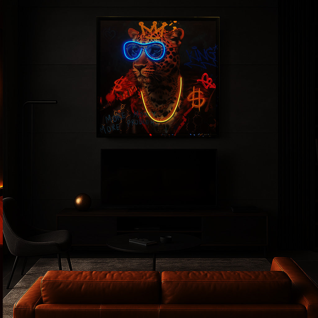 Tableau Décoratif funky Leopard Led Affiche Murale Moderne salon chambre bureau Tunisie