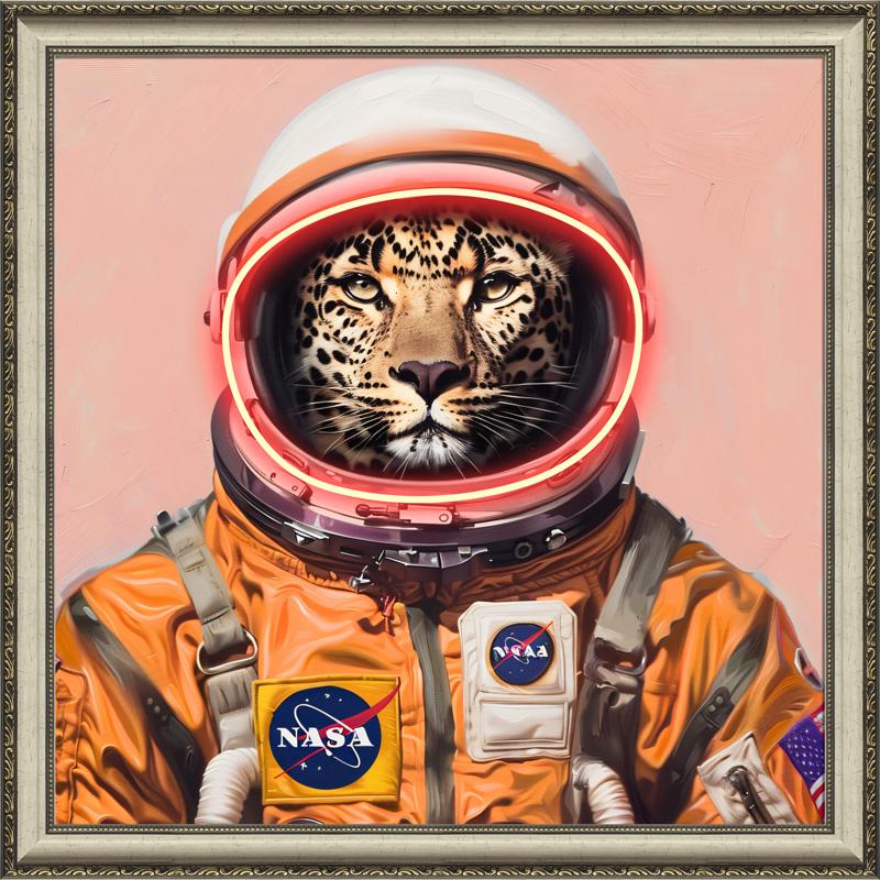 Tableau Décoratif leopard astronaute Led Affiche Murale Moderne salon chambre bureau Tunisie