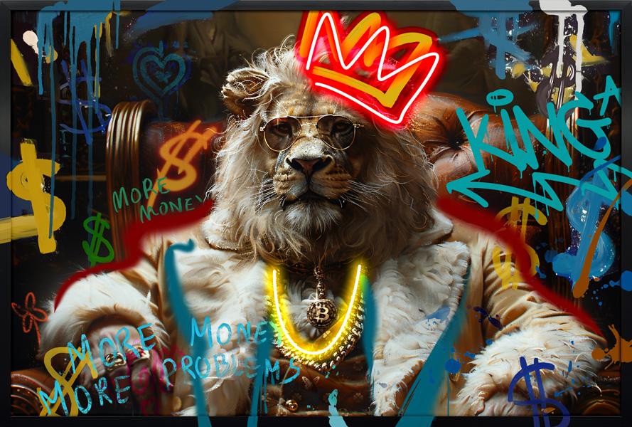 Tableau Décoratif lion Royal Pouvoir Led Affiche Murale Moderne salon chambre bureau Tunisie