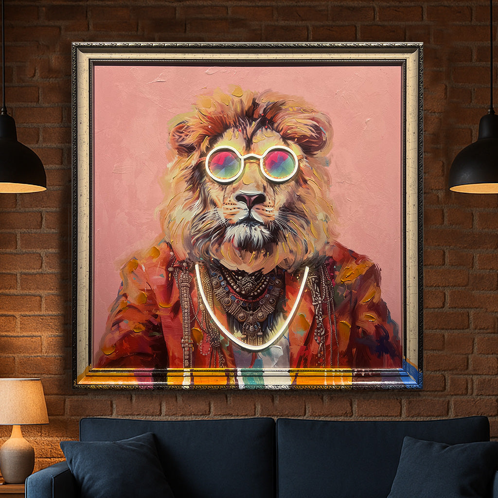 Tableau Décoratif Lion Style Led Affiche Murale Moderne salon chambre bureau Tunisie