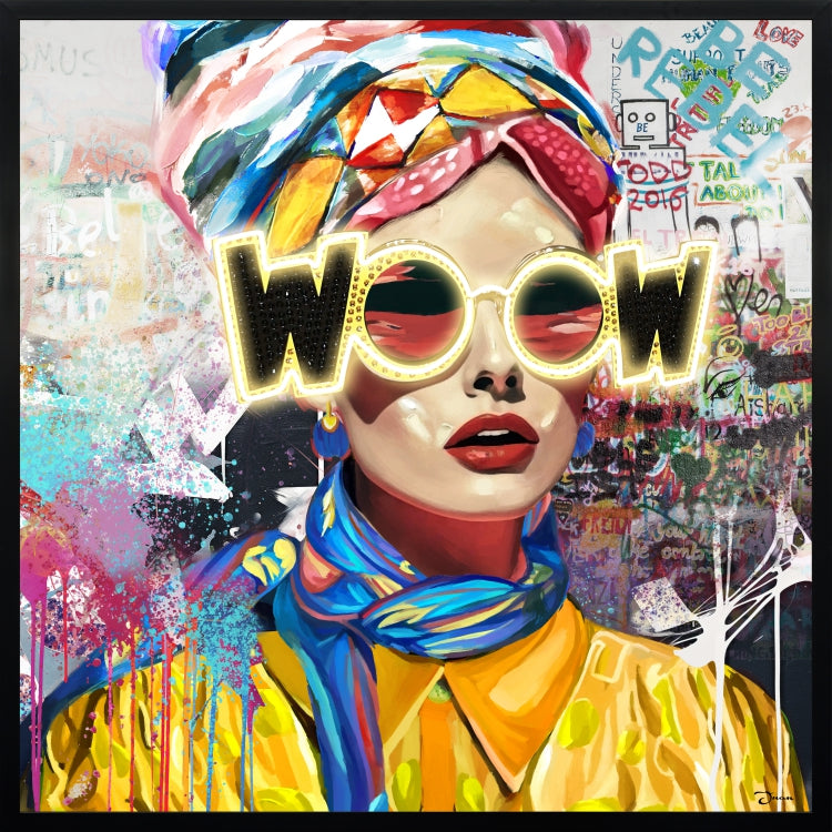 Tableau Décoratif Portrait WooW Led Affiche Murale Moderne salon chambre bureau Tunisie