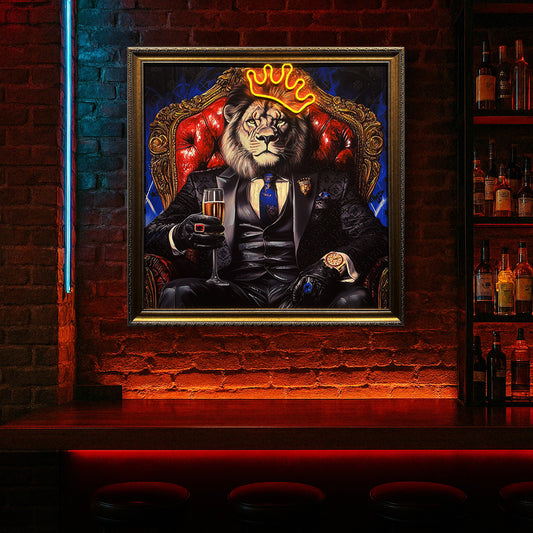 Tableau Décoratif lion Royal Led Affiche Murale Moderne salon chambre bureau Tunisie