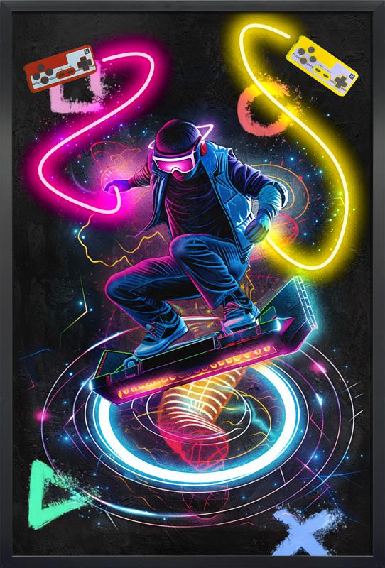 Tableau Décoratif Skateur Led Affiche Murale Moderne salon chambre bureau Tunisie