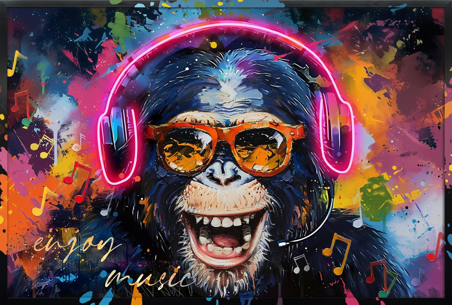 Tableau Décoratif chimpanzé urbain Led Affiche Murale Moderne salon chambre bureau Tunisie