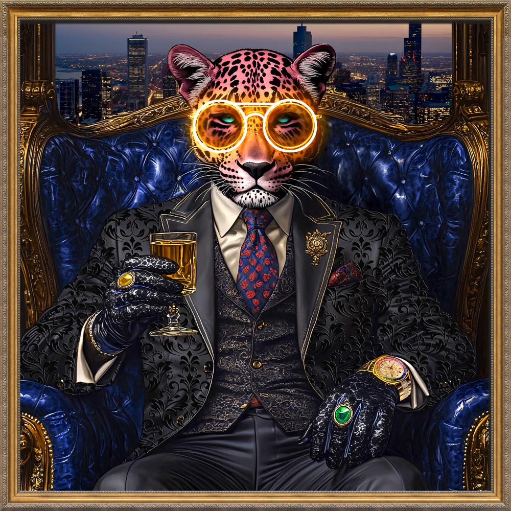 Tableau Décoratif leopard Royal Led Affiche Murale Moderne salon chambre bureau Tunisie