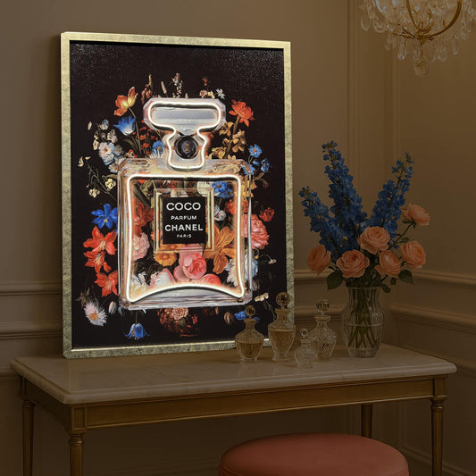 Tableau Décoratif Parfum Florale Led Affiche Murale Moderne salon chambre bureau Tunisie