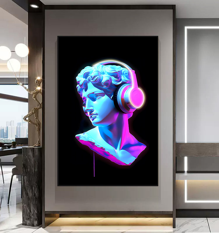 Tableau Décoratif Neon Apollo Glamour Affiche Art Mural Led Moderne tendance salon chambre bureau Tunisie