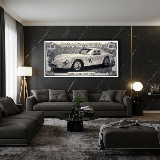 Tabelau Classique Monétaire : Ferrari 250 GTO en Art Monétaire