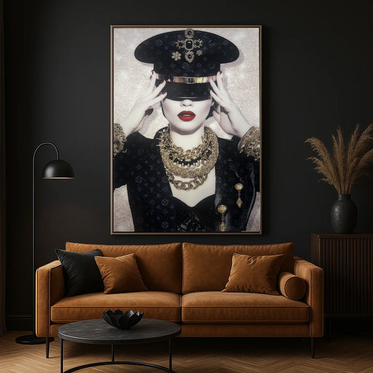 Élégance Mystérieuse" Tableau de Mode Luxe - Art Mural Fashion Glamour pour Décoration Chic