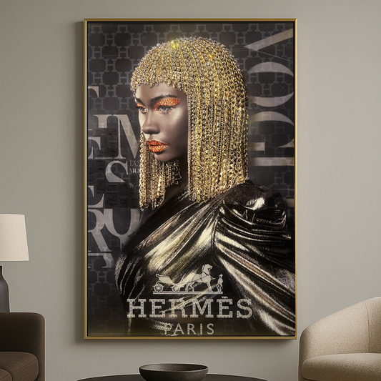 Divine Élégance – Tableau Haute Couture Brillante