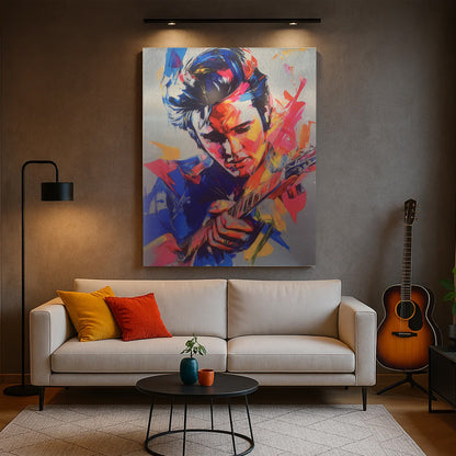 Tableau Elvis Presley Pop Art - Décoration Contemporaine Multicolore