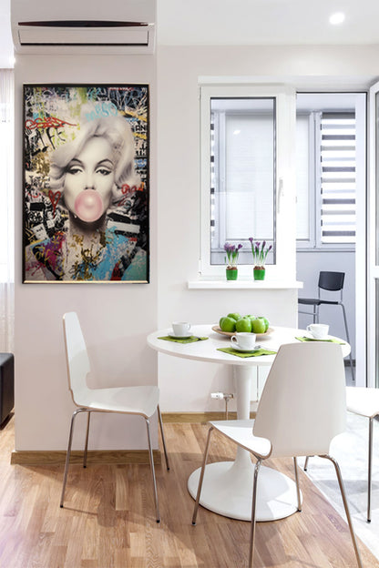 Tableau Pop Art - Marilyn Bubblegum -  Décoration Murale Tendance