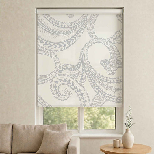Store Screen Enrouleur Ivoire Cachemire Gris C-503 Sur Mesure