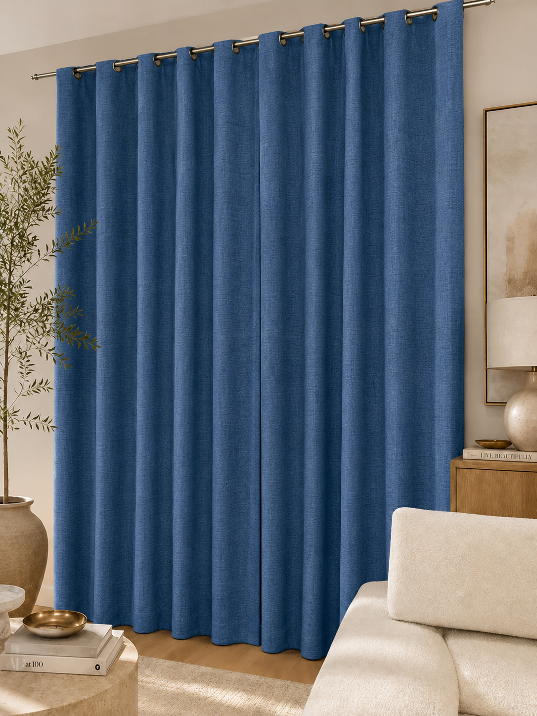 Rideau 100% Blackout Bleu Profond – Élégance Moderne