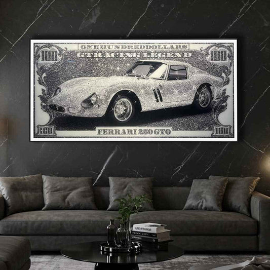 Tabelau Classique Monétaire : Ferrari 250 GTO en Art Monétaire