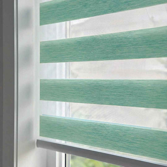 Store Zebra Uni Effet Lin Vert d'Eau DA-711 Sur Mesure