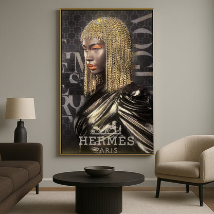 Tableau Décoratif  Divine Elegance Haute Couture Affiche Murale luxueux Cadre Verre Cristaux Moderne salon chambre bureau Tunisie 