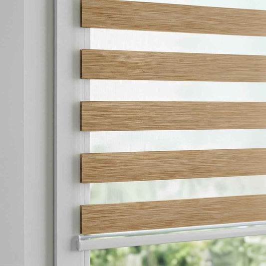Store Zebra Uni Effet Bambou Beige Doré Ebambo87 Sur Mesure