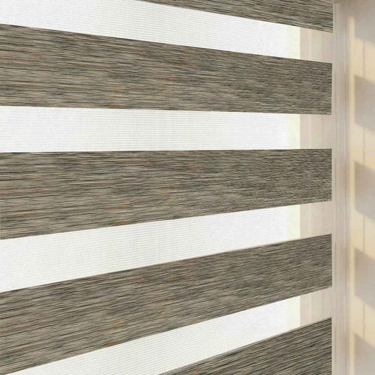Store Zebra Uni Effet Bambou Taupe Sauge MA-50 Sur Mesure