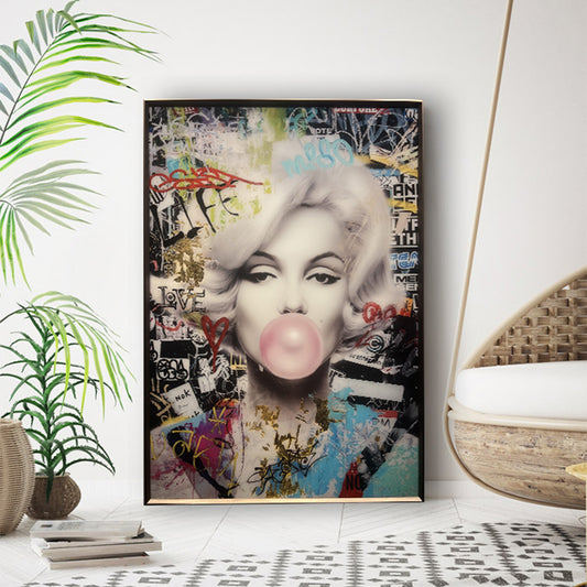 Tableau Pop Art - Marilyn Bubblegum -  Décoration Tendance