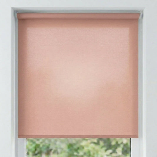 Store screen enrouleur coloris rose poudré réf. NX-925, toile 75% Black-out sur mesure Bargaoui Rideaux