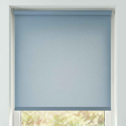 Store screen enrouleur coloris gris bleu réf. NX-935, toile 75% Black-out sur mesure Bargaoui Rideaux