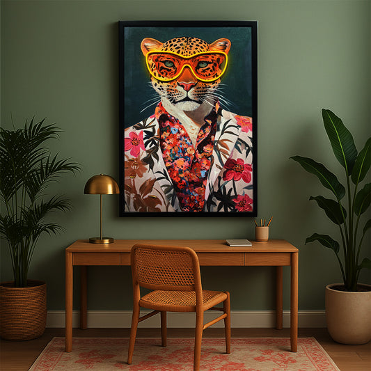 Tableau Contemporain - Le Tigre Exotique - LED - Décoration Moderne