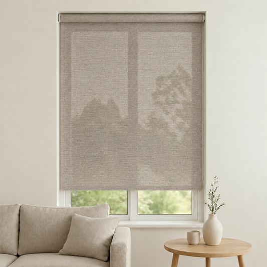 Store Screen Enrouleur Gris Perle Rayé R-709 Sur Mesure