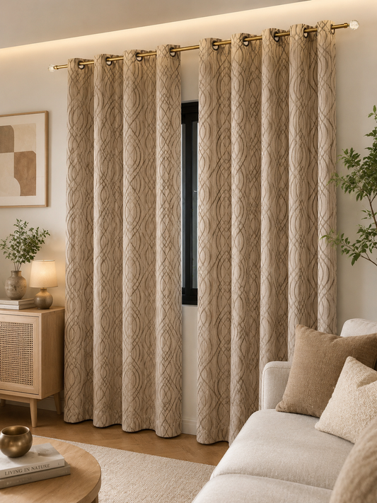 Rideaux Tafta finition anneau installation rideau