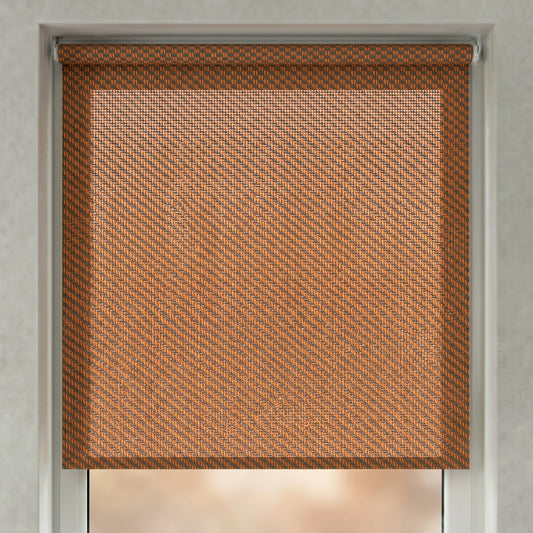 Store screen enrouleur coloris brun rouille textile réf. SC-15, toile 75% Black-out sur mesure Bargaoui Rideaux