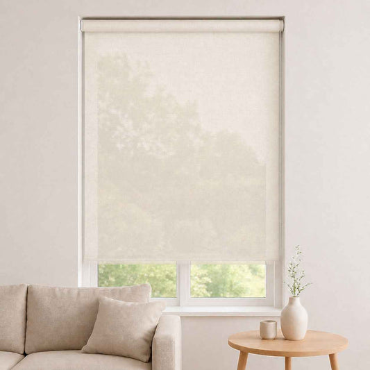 Store Screen Enrouleur Ivoire Maille Naturelle SC-2 Sur Mesure