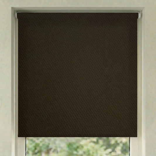 Store screen enrouleur coloris brun expresso intense réf. SC-39, toile 75% Black-out sur mesure Bargaoui Rideaux
