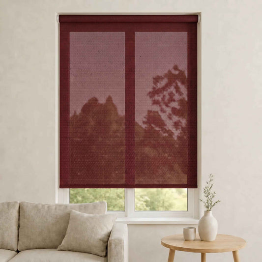 Store Screen Enrouleur Rouge Brique Foncé Texturé SC-50 Sur Mesure