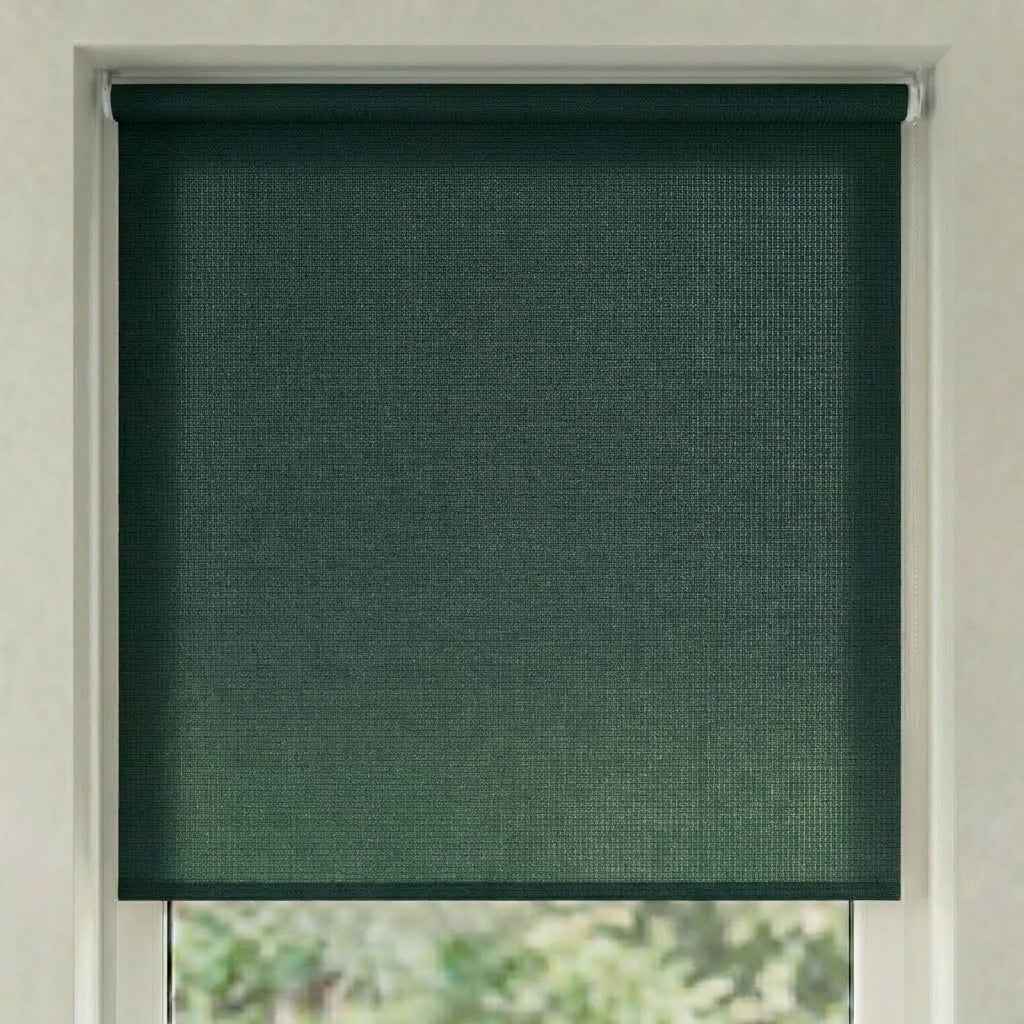 Store Screen Enrouleur Vert Noir Profond SC-73 Sur Mesure