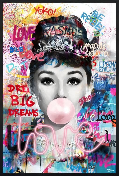 Tableau Décoratif Audrey Bubblegum Led Affiche Murale Moderne salon chambre bureau Tunisie