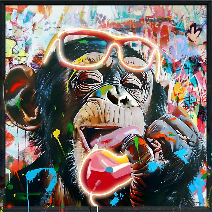 Tableau Décoratif Chimpanze Call Led Affiche Murale Moderne salon chambre bureau Tunisie