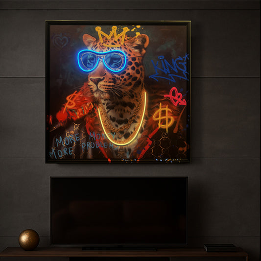 Tableau Décoratif funky Leopard Led Affiche Murale Moderne salon chambre bureau Tunisie