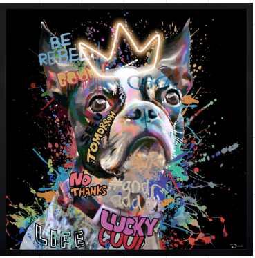 Tableau Décoratif king bulldog Led Affiche Murale Moderne salon chambre bureau Tunisie