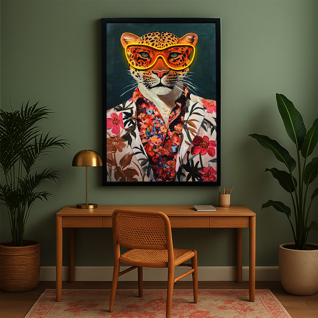 Tableau Décoratif tigre Exotique Led Affiche Murale Moderne salon chambre bureau Tunisie