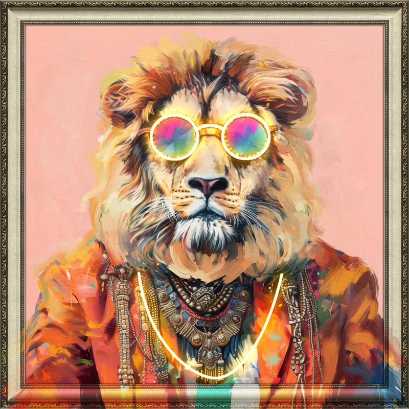 Tableau Décoratif Lion Style Led Affiche Murale Moderne salon chambre bureau Tunisie