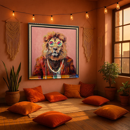 Tableau Décoratif Lion Style Led Affiche Murale Moderne salon chambre bureau Tunisie