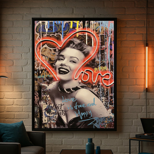 Tableau Décoratif Love Marilyn Led Affiche Murale Moderne salon chambre bureau Tunisie