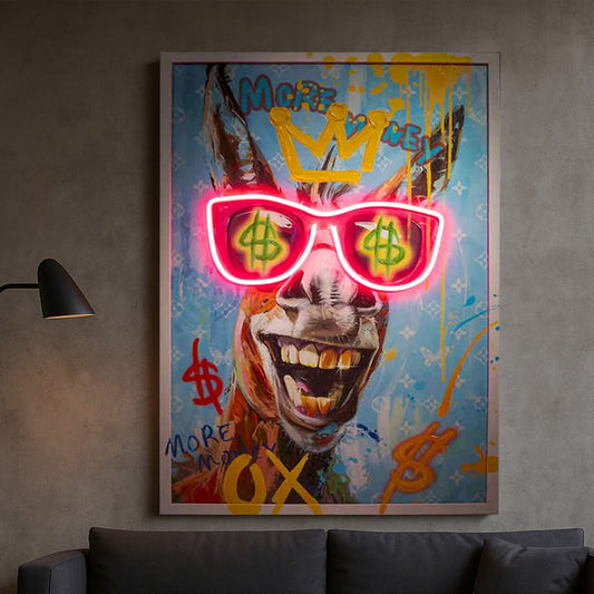 Tableau Décoratif Funky Girafe Led Affiche Murale Moderne salon chambre bureau Tunisie
