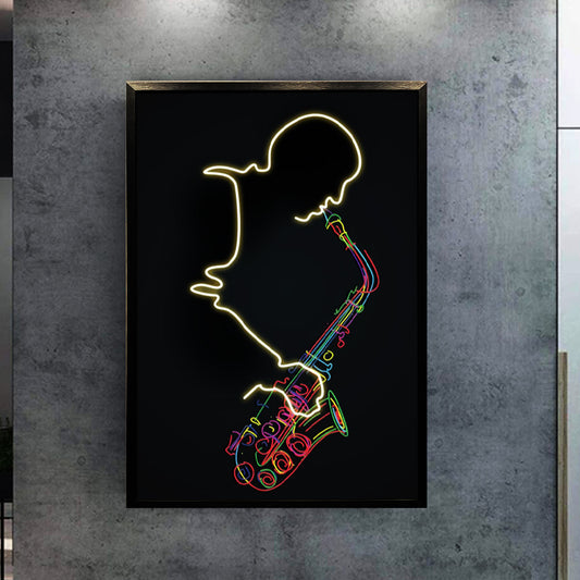 Tableau Décoratif  Jaz Lumineux Affiche Art Mural Led Moderne tendance salon chambre bureau Tunisie 