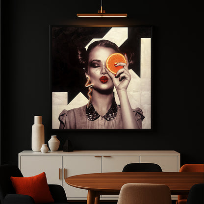 Tableau Décoratif Orange eclipse Led Affiche Murale Moderne salon chambre bureau Tunisie