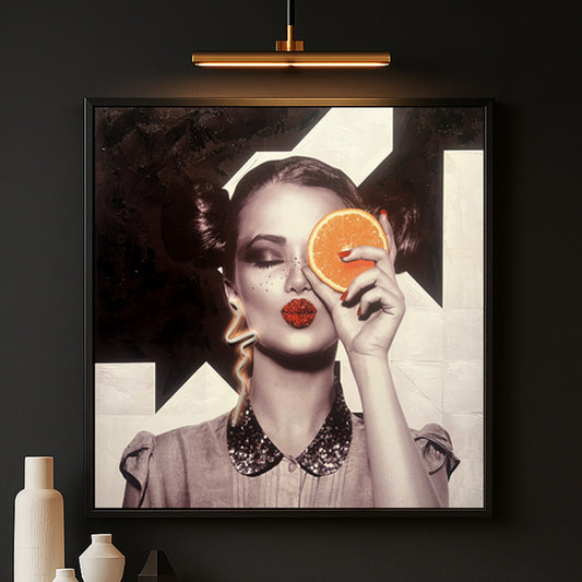 Tableau Décoratif Orange eclipse Led Affiche Murale Moderne salon chambre bureau Tunisie